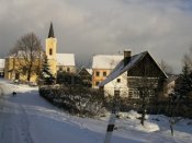 Obec Staňkovice v zimě